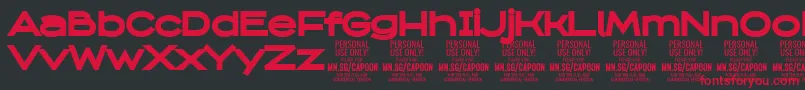 CapoonBlac PERSONAL Font – Red Fonts on Black Background