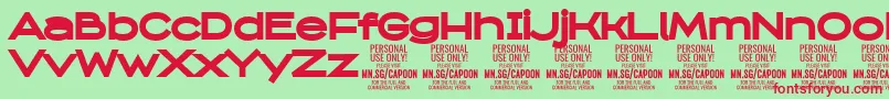 CapoonBlac PERSONAL Font – Red Fonts on Green Background