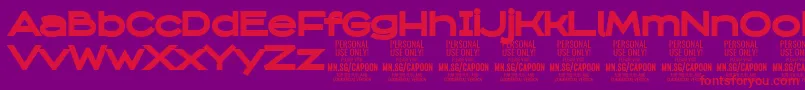 Шрифт CapoonBlac PERSONAL – красные шрифты на фиолетовом фоне