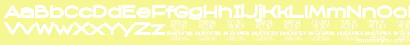 CapoonBlac PERSONAL-Schriftart – Weiße Schriften auf gelbem Hintergrund