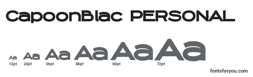 CapoonBlac PERSONAL Font Sizes