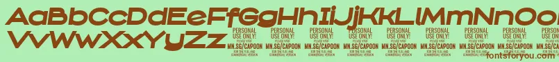 CapoonBlacIt PERSONAL Font – Brown Fonts on Green Background