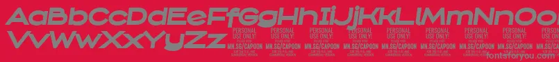 CapoonBlacIt PERSONAL Font – Gray Fonts on Red Background