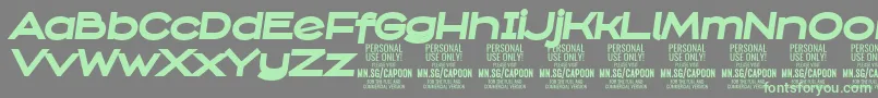 CapoonBlacIt PERSONAL Font – Green Fonts on Gray Background