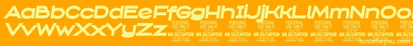 CapoonBlacIt PERSONAL Font – Yellow Fonts on Orange Background