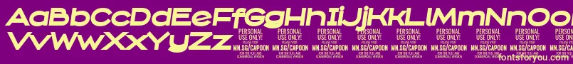 CapoonBlacIt PERSONAL Font – Yellow Fonts on Purple Background