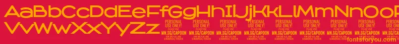 CapoonBold PERSONAL Font – Orange Fonts on Red Background