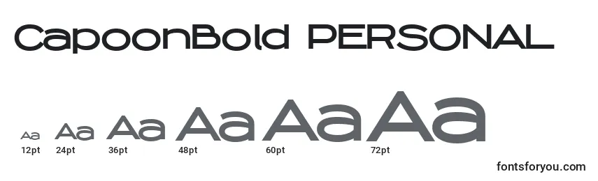 CapoonBold PERSONAL Font Sizes