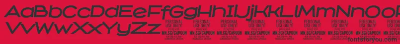 CapoonBoldIt PERSONAL Font – Black Fonts on Red Background