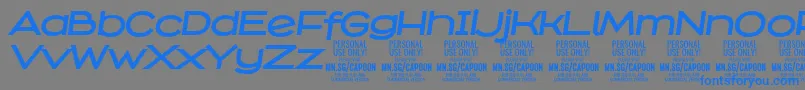 CapoonBoldIt PERSONAL Font – Blue Fonts on Gray Background