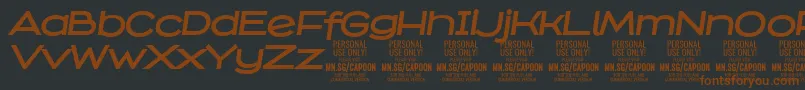 CapoonBoldIt PERSONAL Font – Brown Fonts on Black Background