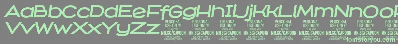 CapoonBoldIt PERSONAL Font – Green Fonts on Gray Background