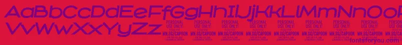 CapoonBoldIt PERSONAL Font – Purple Fonts on Red Background