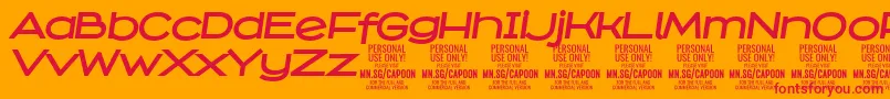 CapoonBoldIt PERSONAL Font – Red Fonts on Orange Background