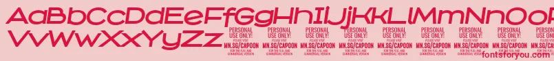 CapoonBoldIt PERSONAL Font – Red Fonts on Pink Background