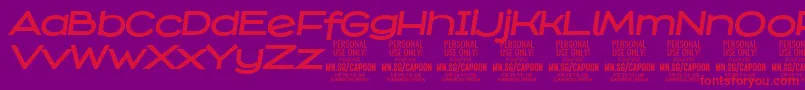 CapoonBoldIt PERSONAL Font – Red Fonts on Purple Background