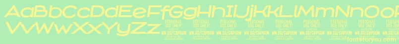 Czcionka CapoonBoldIt PERSONAL – żółte czcionki na zielonym tle