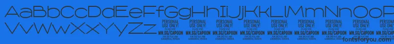 CapoonLigh PERSONAL Font – Black Fonts on Blue Background