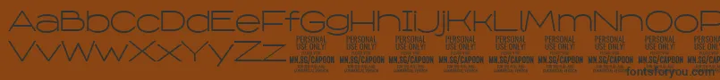 Шрифт CapoonLigh PERSONAL – чёрные шрифты на коричневом фоне