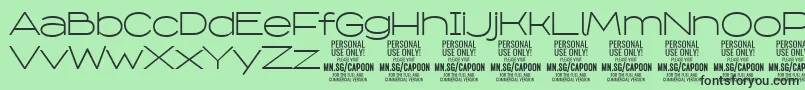 Шрифт CapoonLigh PERSONAL – чёрные шрифты на зелёном фоне