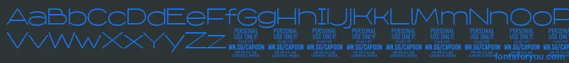 フォントCapoonLigh PERSONAL – 黒い背景に青い文字