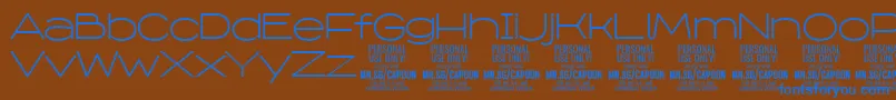 Шрифт CapoonLigh PERSONAL – синие шрифты на коричневом фоне