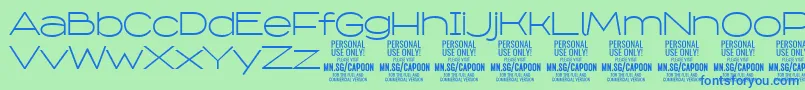 CapoonLigh PERSONAL Font – Blue Fonts on Green Background