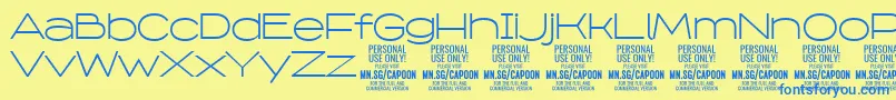 Шрифт CapoonLigh PERSONAL – синие шрифты на жёлтом фоне