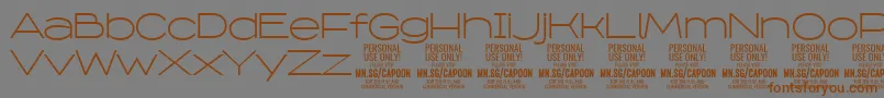 CapoonLigh PERSONAL Font – Brown Fonts on Gray Background