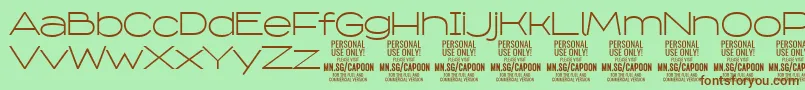 Шрифт CapoonLigh PERSONAL – коричневые шрифты на зелёном фоне