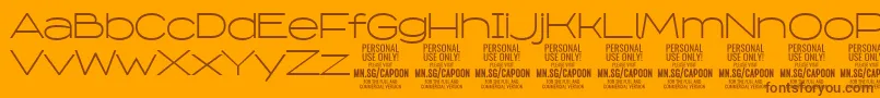 CapoonLigh PERSONAL Font – Brown Fonts on Orange Background