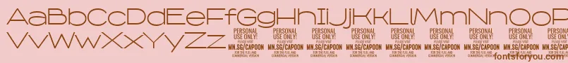 フォントCapoonLigh PERSONAL – ピンクの背景に茶色のフォント