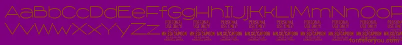 フォントCapoonLigh PERSONAL – 紫色の背景に茶色のフォント