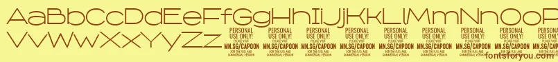 CapoonLigh PERSONAL Font – Brown Fonts on Yellow Background