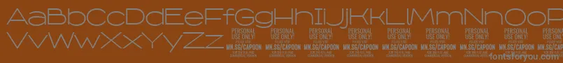 CapoonLigh PERSONAL-fontti – harmaat kirjasimet ruskealla taustalla