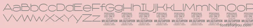 CapoonLigh PERSONAL-fontti – harmaat kirjasimet vaaleanpunaisella taustalla