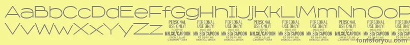 フォントCapoonLigh PERSONAL – 黄色の背景に灰色の文字