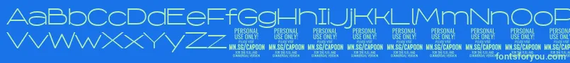 CapoonLigh PERSONAL Font – Green Fonts on Blue Background