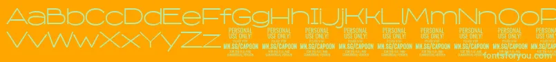 CapoonLigh PERSONAL Font – Green Fonts on Orange Background