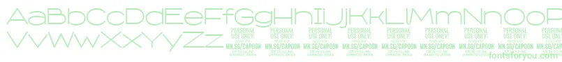 Шрифт CapoonLigh PERSONAL – зелёные шрифты на белом фоне