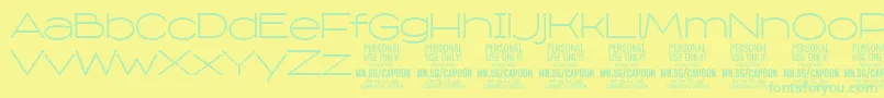 CapoonLigh PERSONAL Font – Green Fonts on Yellow Background