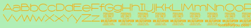CapoonLigh PERSONAL Font – Orange Fonts on Green Background