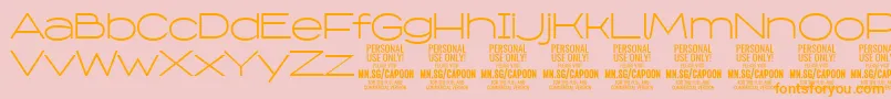 CapoonLigh PERSONAL Font – Orange Fonts on Pink Background