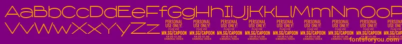 CapoonLigh PERSONAL Font – Orange Fonts on Purple Background
