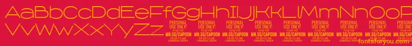 CapoonLigh PERSONAL Font – Orange Fonts on Red Background