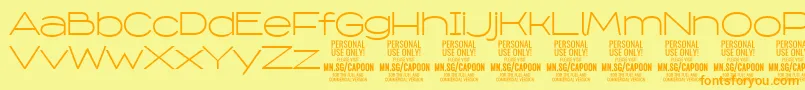 CapoonLigh PERSONAL Font – Orange Fonts on Yellow Background