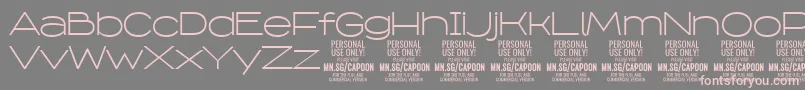 フォントCapoonLigh PERSONAL – 灰色の背景にピンクのフォント