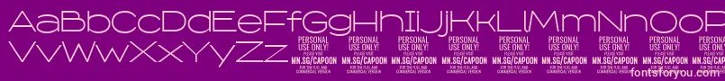 CapoonLigh PERSONAL-fontti – vaaleanpunaiset fontit violetilla taustalla