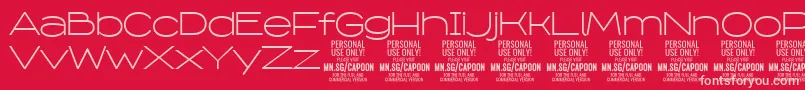 CapoonLigh PERSONAL Font – Pink Fonts on Red Background
