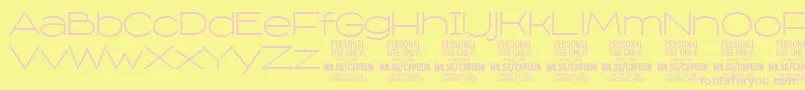 CapoonLigh PERSONAL-fontti – vaaleanpunaiset fontit keltaisella taustalla